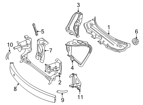 2007 Mercedes-Benz R500 Radiator Support