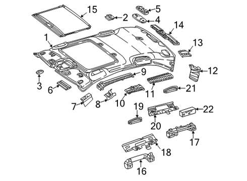 2022 Mercedes-Benz E350 Interior Trim - Roof Diagram 2