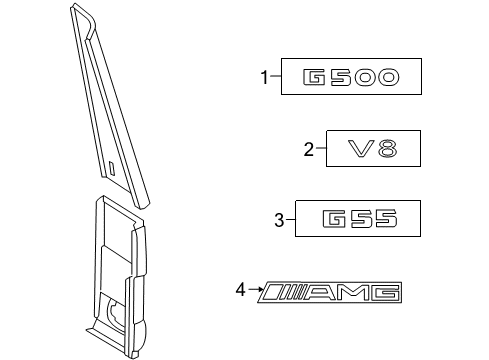 2003 Mercedes-Benz G55 AMG Exterior Trim - Rear Body