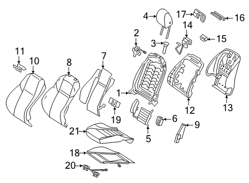 2025 Mercedes-Benz G63 AMG Passenger Seat Components Diagram