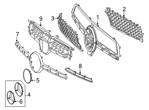 2025 Mercedes-Benz GLE450 Installation Frame Diagram for 167-888-31-01