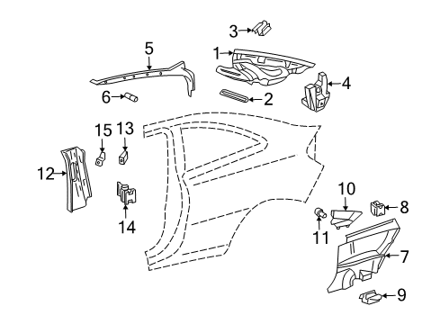 2003 Mercedes-Benz C230 Center Pillar Trim Diagram for 203-690-26-40-7E71
