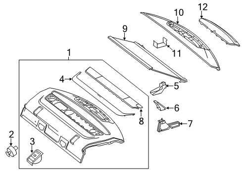 2012 Mercedes-Benz CLS63 AMG Interior Trim - Rear Body Diagram 2