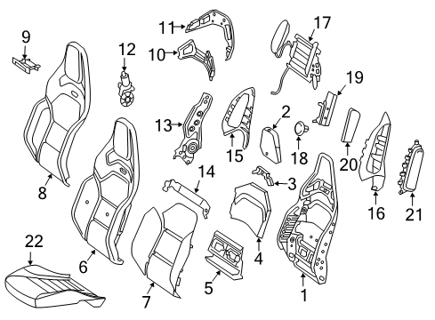 2018 Mercedes-Benz C63 AMG S Passenger Seat Components Diagram 2