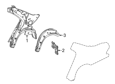2002 Mercedes-Benz E430 Inner Structure - Quarter Panel