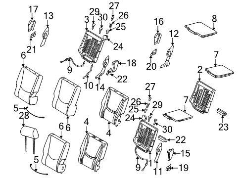 1998 Mercedes-Benz ML320 Seat Cover Diagram for 163-920-10-47-8H15