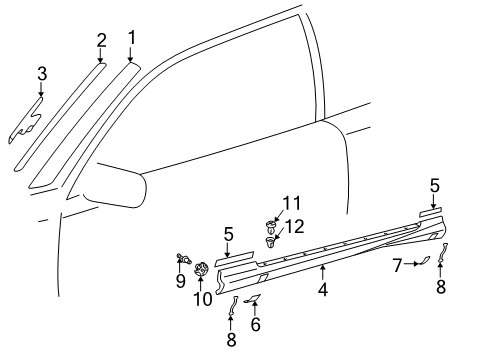 2000 Mercedes-Benz CLK430 Exterior Trim - Pillars Diagram 2