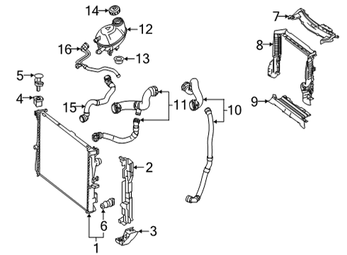2022 Mercedes-Benz E53 AMG Radiator & Components Diagram 3