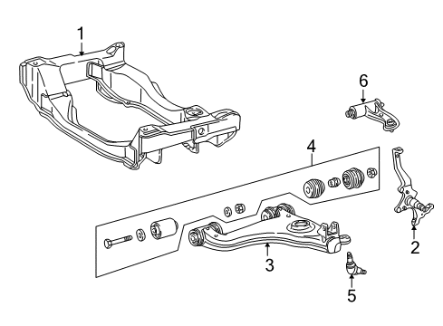 2001 Mercedes-Benz E430 Front Suspension Components Diagram 3