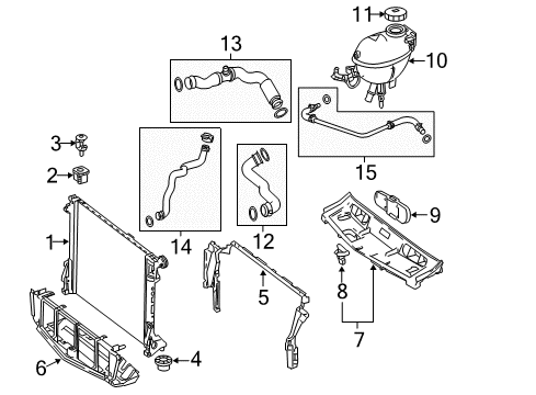 2012 Mercedes-Benz C250 Radiator & Components Diagram 2