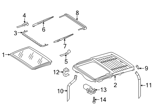 2012 Mercedes-Benz S400 Sunroof Diagram 2