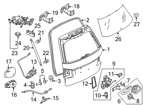 2014 Mercedes-Benz E350 Gate & Hardware Diagram