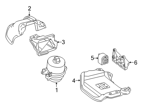 2019 Mercedes-Benz S65 AMG Engine & Trans Mounting Diagram