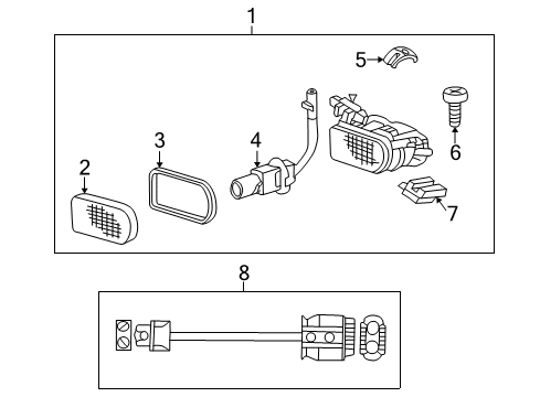 2003 Mercedes-Benz CL600 Fog Lamp Assembly Diagram for 203-820-11-56
