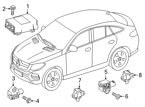 2019 Mercedes-Benz GLE43 AMG Air Bag Components Diagram 3