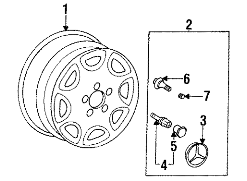 1996 Mercedes-Benz S500 Wheels Diagram 2