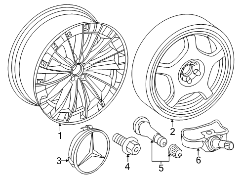 2025 Mercedes-Benz EQS 580 SUV Wheels Diagram 2