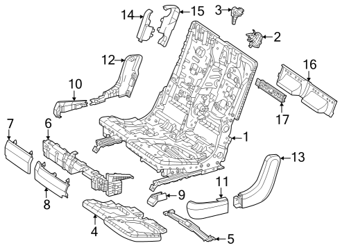 2025 Mercedes-Benz EQS 450+ SUV Second Row Seats Diagram 5