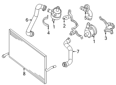 2015 Mercedes-Benz E400 Inverter Cooling Components Diagram