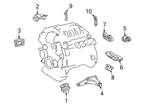 2005 Mercedes-Benz CL55 AMG Front Mount Bracket Diagram for 113-223-38-04