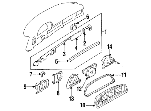 1988 Mercedes-Benz 300SEL Speedometer Diagram for 012-542-60-06