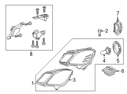 2016 Mercedes-Benz E400 Bulbs Diagram