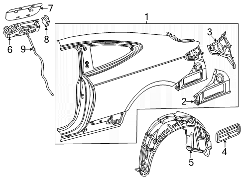 2025 Mercedes-Benz CLE53 AMG Quarter Panel & Components Diagram 2