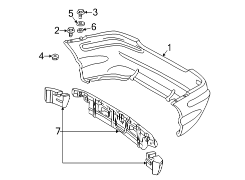 2003 Mercedes-Benz SLK230 Bumper & Components - Rear Diagram 2