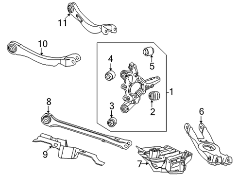 2022 Mercedes-Benz EQS AMG Rear Suspension Components Diagram