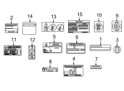 2010 Mercedes-Benz E550 Information Labels Diagram 2