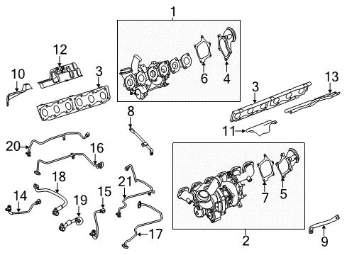 2020 Mercedes-Benz S65 AMG Turbocharger & Components Diagram