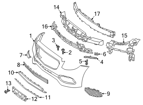 2018 Mercedes-Benz E400 Bumper & Components - Front Diagram 2