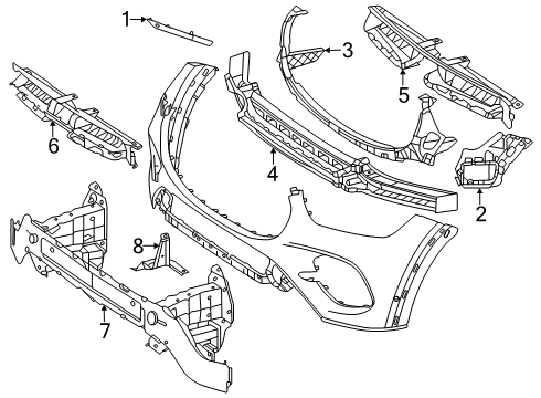 2025 Mercedes-Benz GLE350 Bumper & Components - Front Diagram 3