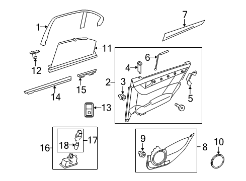 2008 Mercedes-Benz C300 Interior Trim - Rear Door Diagram
