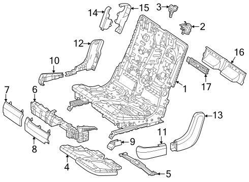 2025 Mercedes-Benz EQS 450+ SUV Second Row Seats Diagram 4