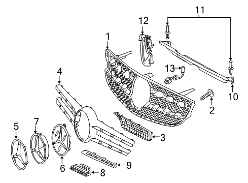 2017 Mercedes-Benz GLC300 Grille & Components Diagram 3