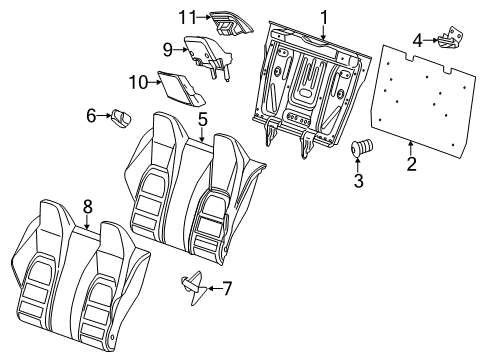 2012 Mercedes-Benz C250 Rear Seat Components Diagram 7
