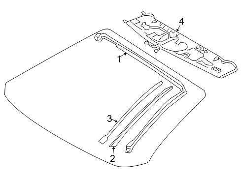 2007 Mercedes-Benz SL600 Windshield Header & Components Diagram