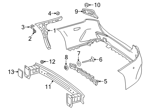 2021 Mercedes-Benz A220 Bumper & Components - Rear Diagram 4