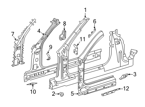 2021 Mercedes-Benz E53 AMG Hinge Pillar Diagram 2