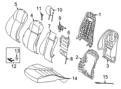 2021 Mercedes-Benz GLC63 AMG Passenger Seat Components Diagram 6