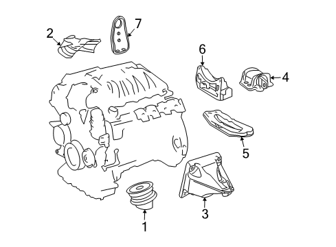 2010 Mercedes-Benz E350 Engine & Trans Mounting Diagram