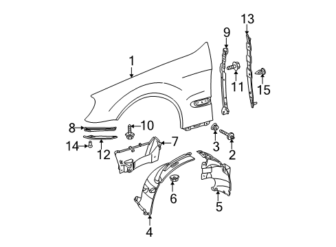 2004 Mercedes-Benz S500 Fender & Components