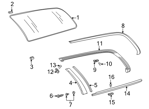 2001 Mercedes-Benz E320 Glass & Hardware - Quarter Panel