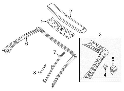 2016 Mercedes-Benz SLK300 Windshield Header & Components