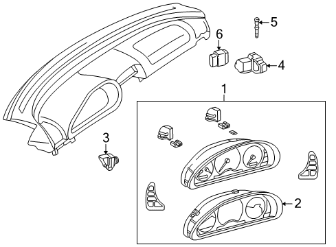 2000 Mercedes-Benz CLK430 Cluster & Switches Diagram