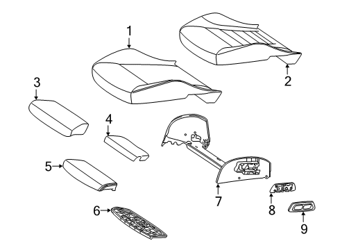 2018 Mercedes-Benz GLC63 AMG Passenger Seat Components Diagram 3