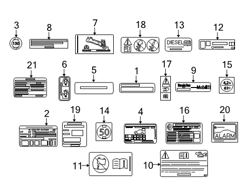 2014 Mercedes-Benz E250 Information Labels Diagram