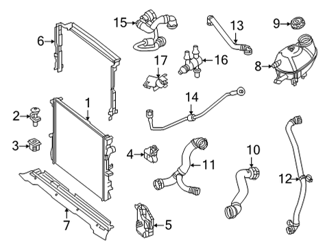 2020 Mercedes-Benz GLC350e Radiator Hose Diagram for 253-501-37-82