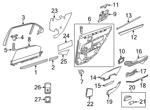 2014 Mercedes-Benz E350 Interior Trim - Rear Door Diagram 2